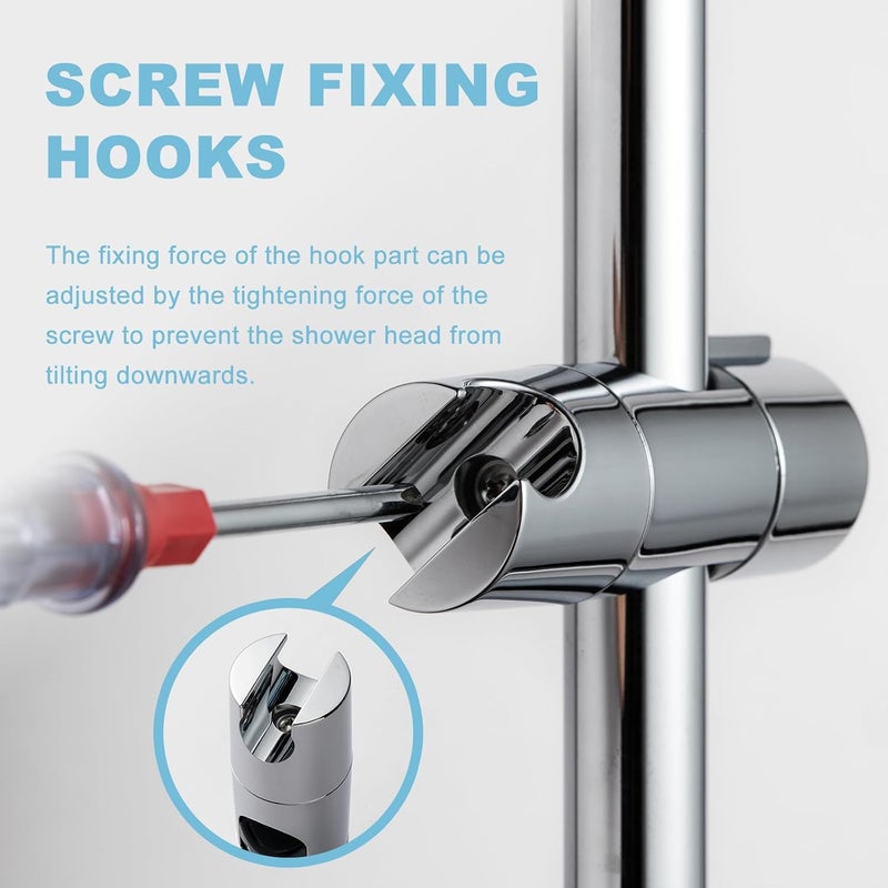 Offo حامل رأس الدش، قابل للتعديل بقطر 0.75-1.00 بوصة (19-25 مم) لحامل الدش اليدوي، حامل قابل للفك للاستبدال في الحمام، حامل رشاش دوار 360 درجة، كروم - Image 5