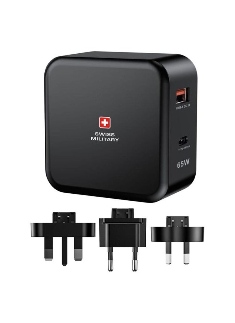 SWISS MILITARY - Swiss Military Power Station PD AC-Charger 65W, Black - Image 1