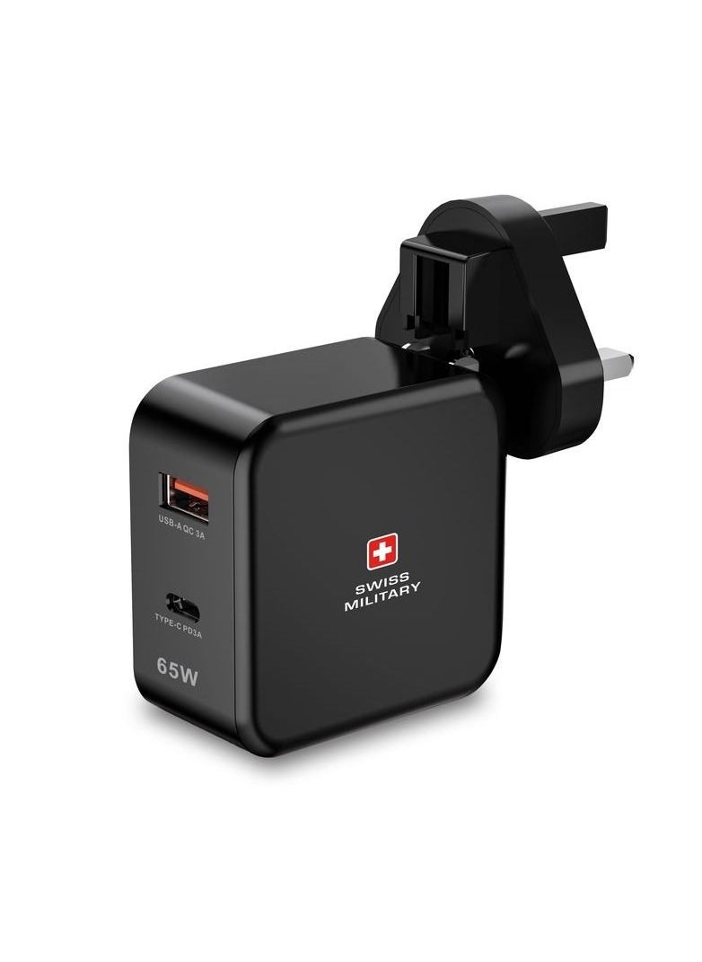 SWISS MILITARY - Swiss Military Power Station PD AC-Charger 65W, Black - Image 1