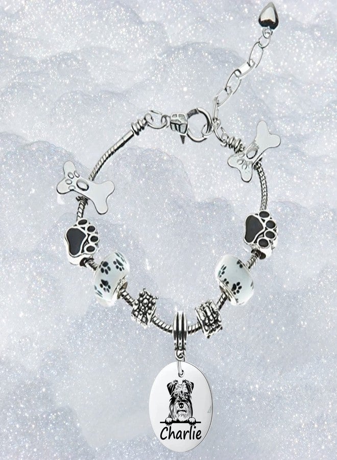 إنفينيتي كوليكشن هدايا لمحبي كلاب شناوزر المصغرة، سوار خرز مزين بخرزات لكلاب شناوزر المصغرة، مجوهرات كلاب محفورة حسب الطلب، تذكار مميز لمحبة الكلاب، هدية لمحبي الكلاب - Image 4