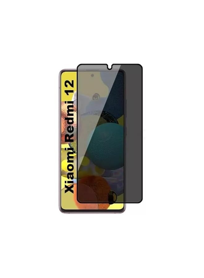 PROMASS Screen Protector for Redmi 12 4G / 5G Privacy Glass Screen Protector (not for Note12) Anti-Spy Tempered Glass Film 9H Hardness Scratch Resistant Bubble Free Glass Screen Protector for Redmi 12 4G / 5G - Image 1