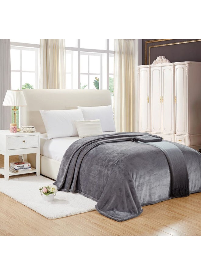 Moon Soft Faux Fur Blanket faux_fur Grey - Image 1