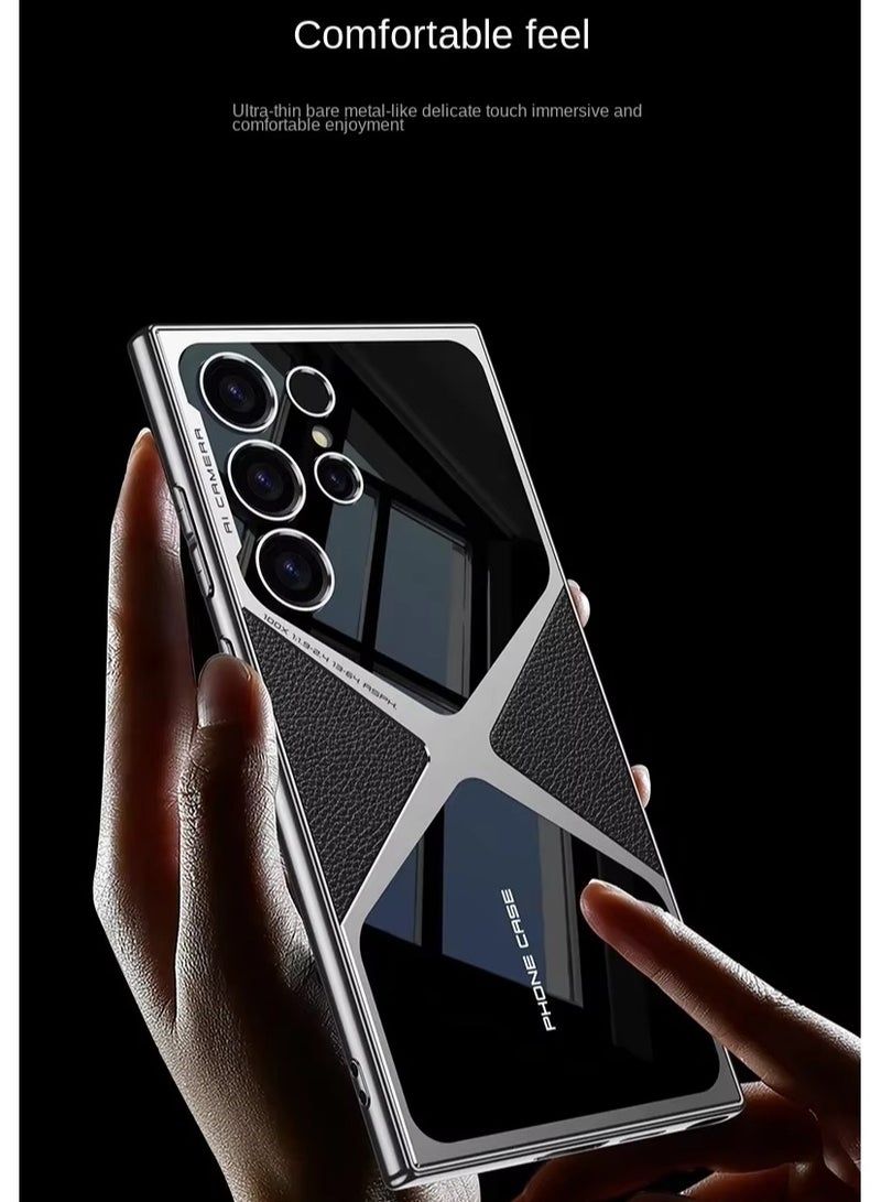 GKK Luxury Leather Case for Samsung Galaxy S25 Ultra (2025) ,Electroplated with Camera Protected and Pen Slot Design Support Wireless Charging - Pen Not Included  - Image 5