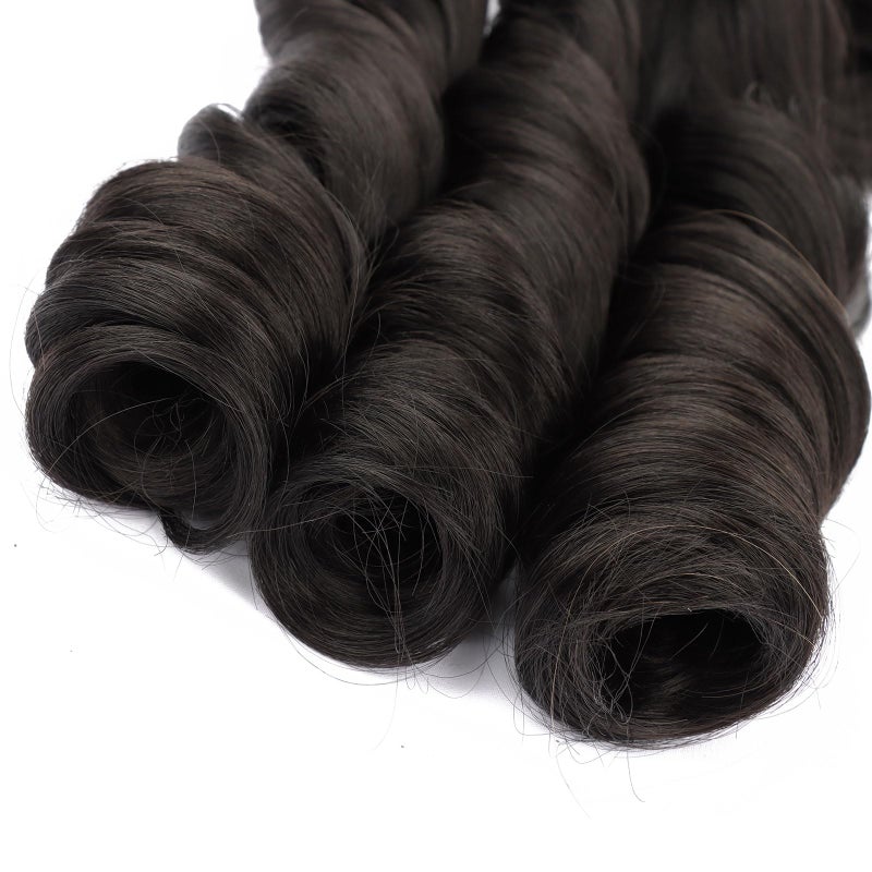 LMZIM French Curl Braiding Hair 24 Inch Loose Wavy Braiding Hair Pre stretched 8 Pack Black Bouncy Braiding Hair French Curls Crochet Hair for Black Women Synthetic Hair Extensions 1b - Image 4
