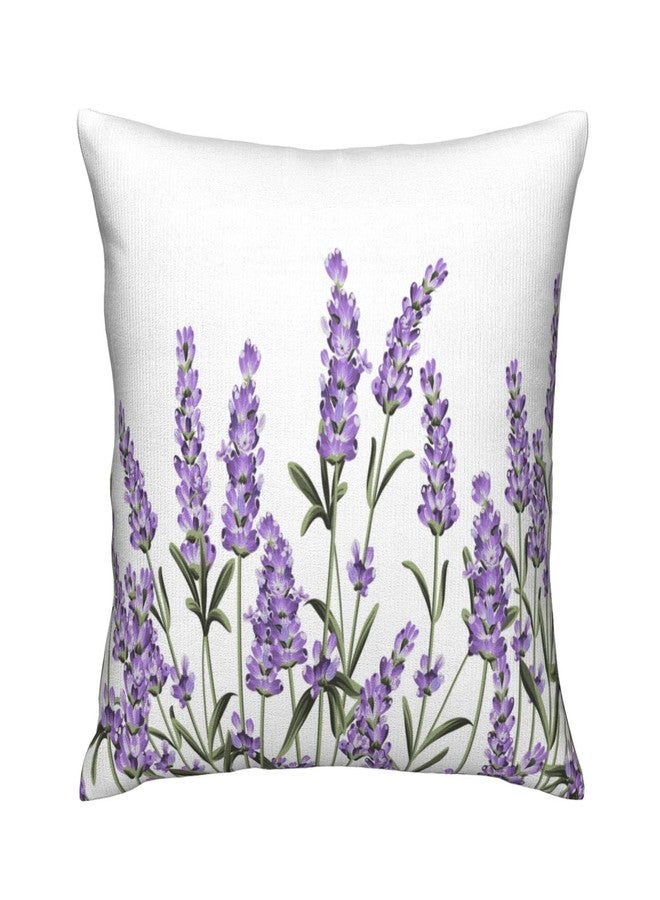 VARUN Purple Lavender Flowers Pillowcases Floral Vector Illustration Art Painting Pillow Case Decorative Throw Pillow Cover for Home Sofa Office 18x18inch - Image 5