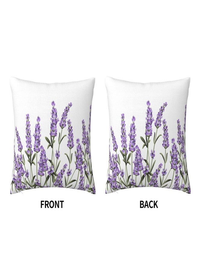 VARUN Purple Lavender Flowers Pillowcases Floral Vector Illustration Art Painting Pillow Case Decorative Throw Pillow Cover for Home Sofa Office 18x18inch - Image 3