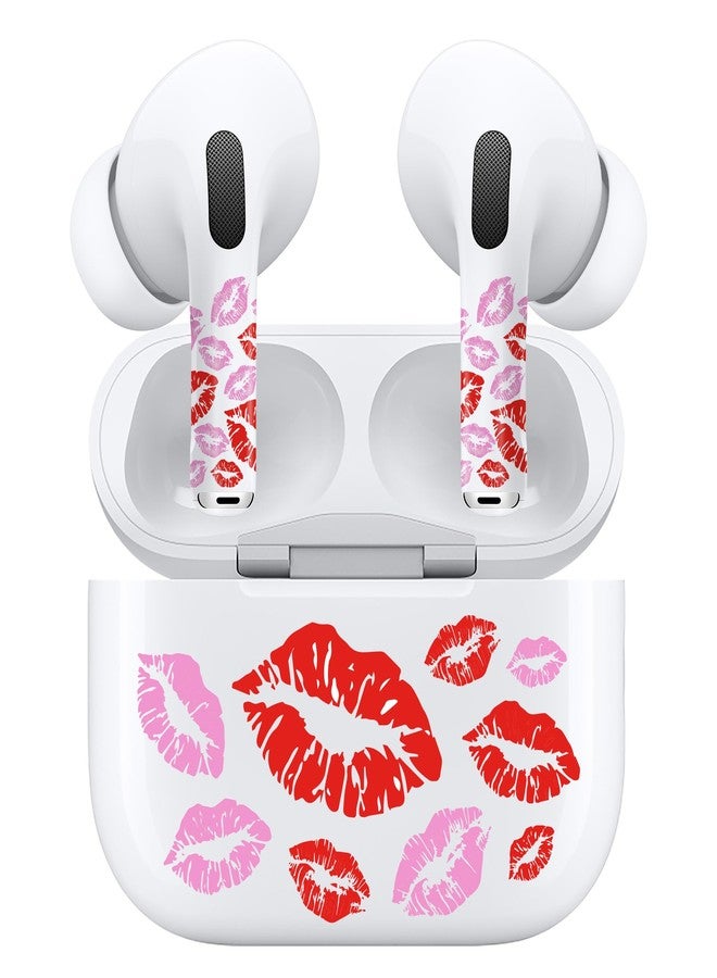 ROCKMAX Pink Lips Sticker for AirPods Pro 2nd Generation, Fashion Decal Skin Accessories for Earpods and Charging Case, Earbuds Case Cover Wrap for Girls and Women Birthday, with Cleaning Kits - Image 1