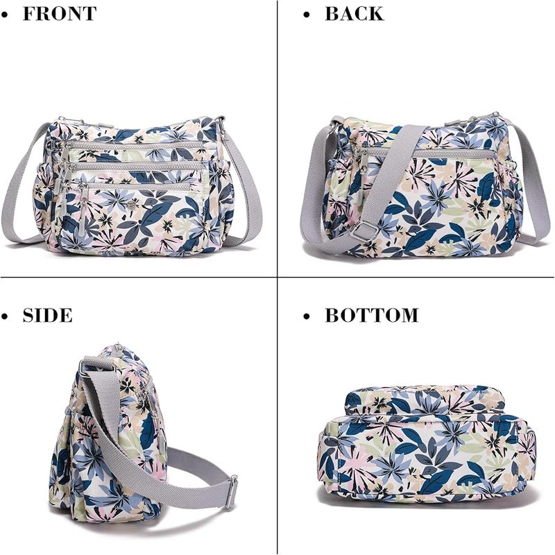 أوسينا AOCINA Crossbody Bags for Women Multi Pocket Nylon Lightweight Ladies Purses Messenger Shoulder Handbags Satchel Travel Bag - Image 5