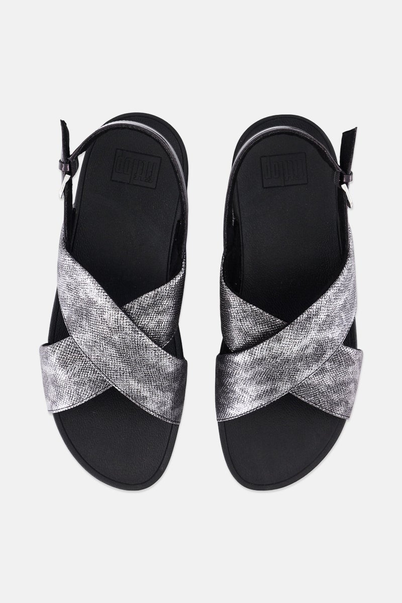 FitFlop Women Lulu Cross Adjustable Buckle Sandal, Grey - Image 3