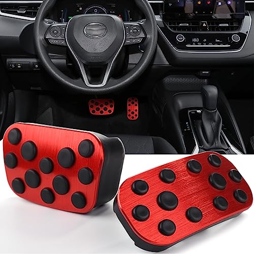 CKE Compatible with Toyota Corolla Accessories 2025-2019 Compatible with Toyota Corolla Cross Accessories 2025-2022 Anti-Slip Car Foot Pedal Covers Brake and Gas Pedal Pads -Red - Image 1