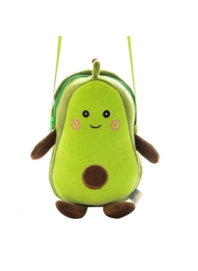 Cute Avocado Plush Toys Soft Stuffed Fruits Creative Cartoon Zipper Style Shoulder Bag for Children - Image 1
