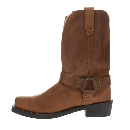 Dingo Mens Dean Harness Square Toe Pull On Motorcycle Casual Boots Mid Calf - Brown - Size 9.5 D - Image 4