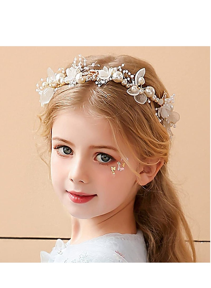 أوزيغالور إكسسوارات شعر زهور اللؤلؤ للعرائس والفتيات وتاج النساء والرضع. - Image 1