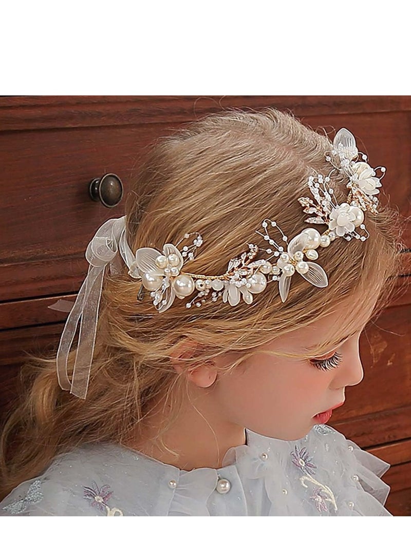 أوزيغالور إكسسوارات شعر زهور اللؤلؤ للعرائس والفتيات وتاج النساء والرضع. - Image 2