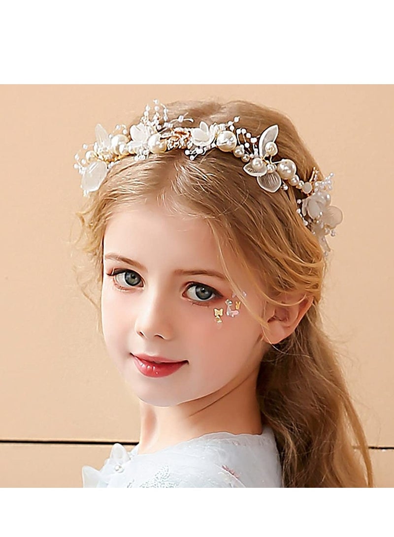 أوزيغالور إكسسوارات شعر زهور اللؤلؤ للعرائس والفتيات وتاج النساء والرضع. - Image 3