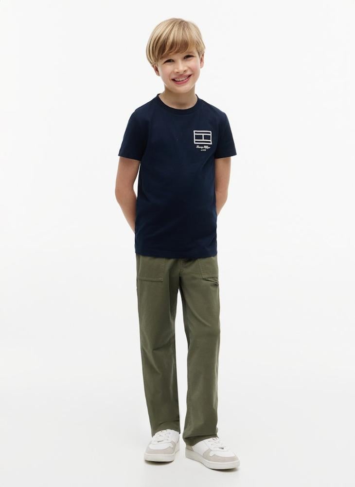 TOMMY HILFIGER Outline Flag Logo Jersey T-Shirt - Image 4
