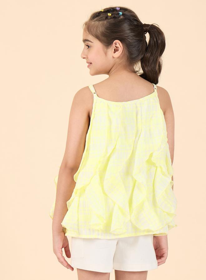 Stylo Bug Girls Checks Print Strappy Top With Shorts Set - Image 3