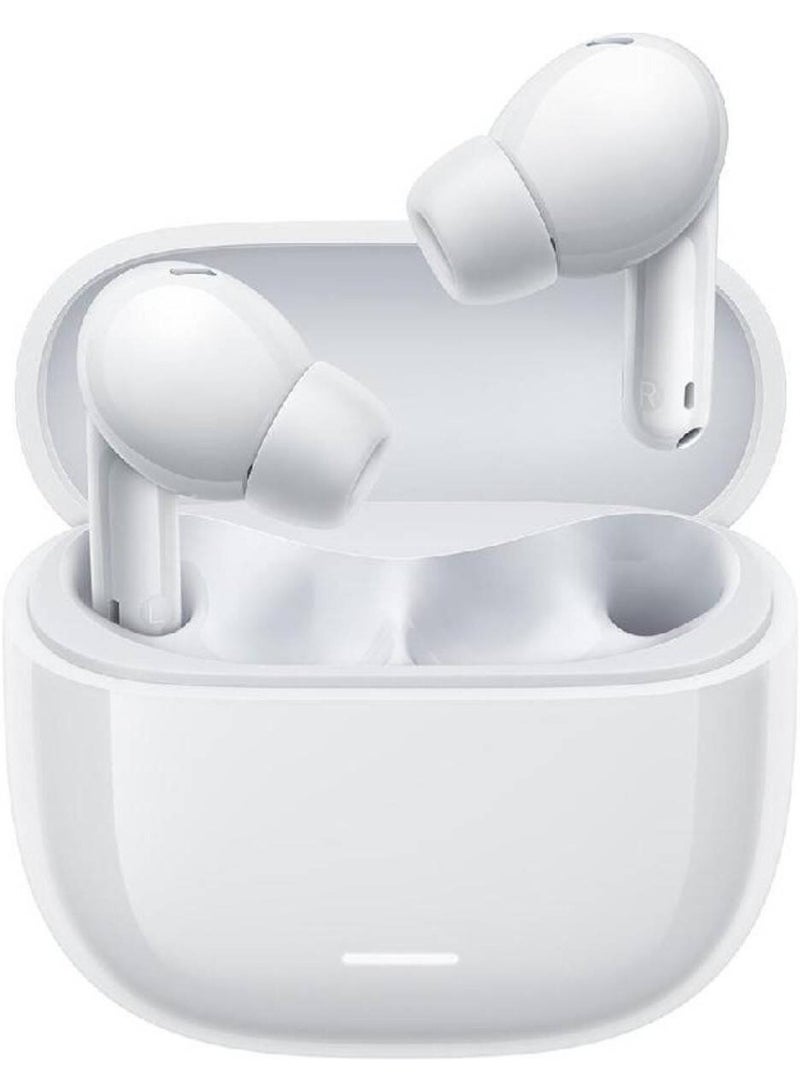 Xiaomi سماعات شاومي ريدمي بودز 6 لايت، تقنية بلوتوث 5.3، إلغاء الضوضاء حتى 40 ديسيبل، ميكروفون مزدوج مع تقليل الضوضاء بالذكاء الاصطناعي، غشاء تيتانيوم 12.4 مم، 7 ساعات من تشغيل الموسيقى، أبيض | 6لايت - Image 1