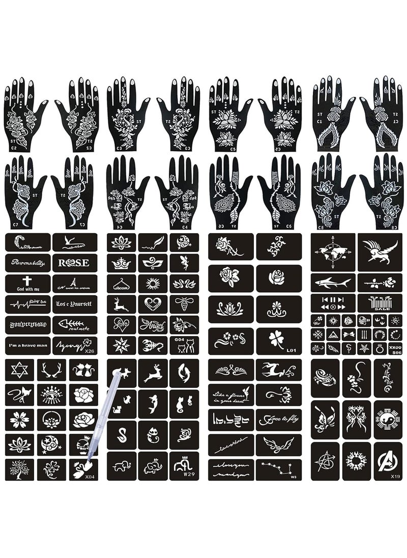 Aresvns - Aresvns Tattoo Stencils 124 PCS,24 Sheets Black Tattoo Templates,Reusable Tattoo Stencils Kit for Women Teens Girls,DIY Tattoo Stencils,Body Art Stencils Christmas Gift - Image 1