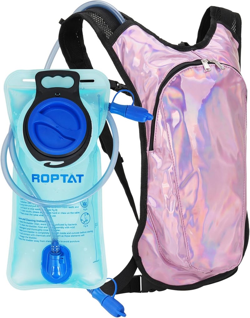 Roptat Hydration Backpack Pack with 2L Hydration Bladder - Lightweight Water Backpack Water Pouch for Women Men Running Riding Biking Music Festival - Image 1