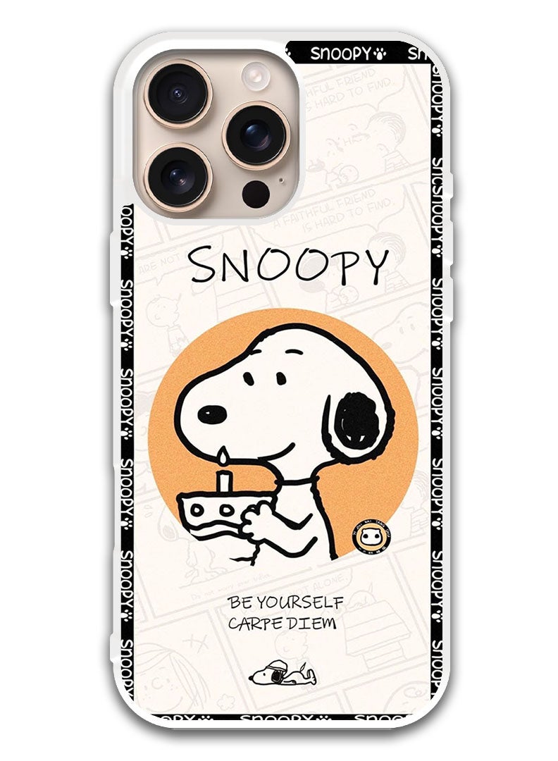 Theodor Protective Case Cover For APPLE IPHONE 16 Pro Max Snoopy (White Bumper) - Image 1