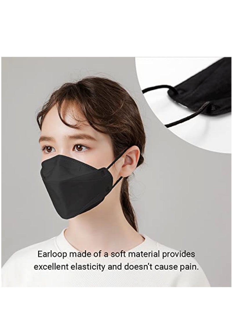 20 Pieces KF94 Micro-Dust Protection Face Mask PFE 94% Breathable Mask with Quadruple Filtration System 20 pcs Individually Sealed Made in Korea (Black)