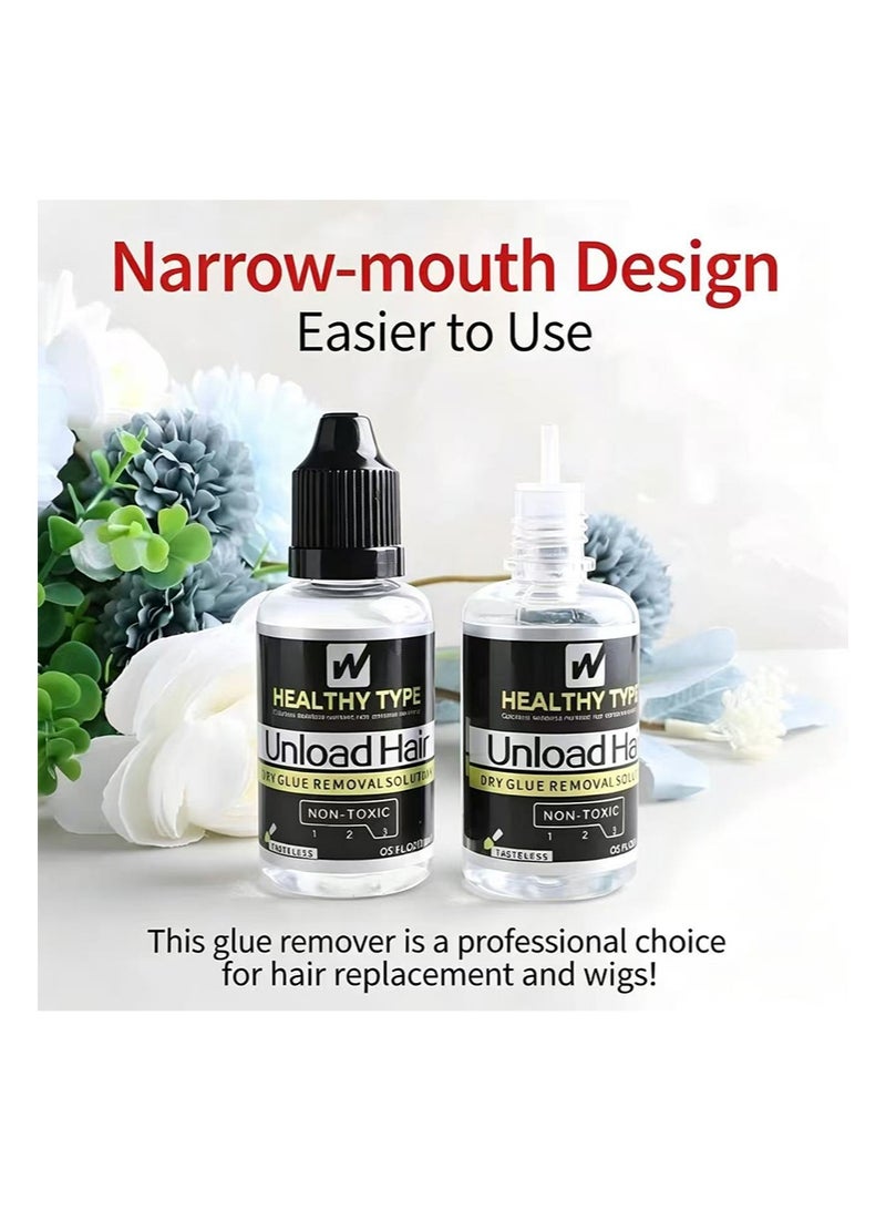HaLunhi 3 Pcs Tape in Hair Extension Remover，Heal Thy Type Unload Hair，Fast Acting Hair Extension Remover Wig Glue Remover, Hair Extension Tape Remover, Hair Remover, Wig Tape, Double Sided Hair Extension Tape (30ml+30ml+30ml) - Image 4