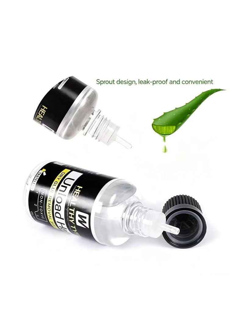 HaLunhi 3 Pcs Tape in Hair Extension Remover，Heal Thy Type Unload Hair，Fast Acting Hair Extension Remover Wig Glue Remover, Hair Extension Tape Remover, Hair Remover, Wig Tape, Double Sided Hair Extension Tape (30ml+30ml+30ml) - Image 3