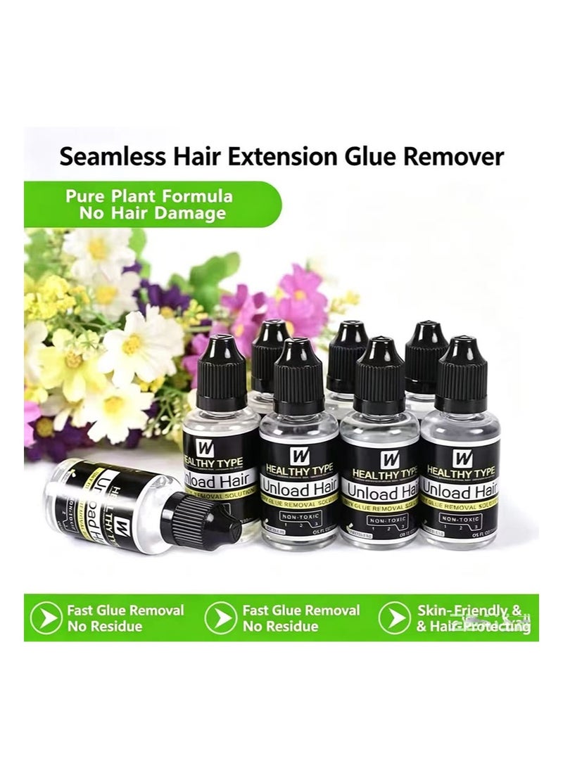 HaLunhi 3 Pcs Tape in Hair Extension Remover，Heal Thy Type Unload Hair，Fast Acting Hair Extension Remover Wig Glue Remover, Hair Extension Tape Remover, Hair Remover, Wig Tape, Double Sided Hair Extension Tape (30ml+30ml+30ml) - Image 5