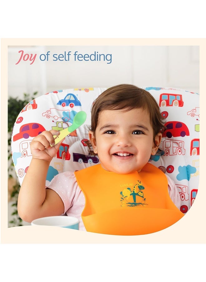 Luvlap Heat Sensing Baby Spoon Set Of 3, Bpa Free Material With Food Grade Heat Sensing Silicone Tip, Baby Self Feeding Utensil, Baby Weaning Spoon For Kids, 3 Months+ (Multi-Colour), 11.5 Centimeter - Image 2