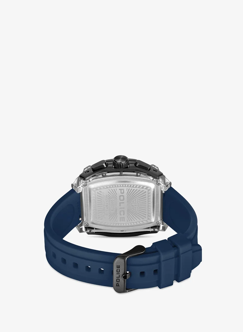 Police Blue/Brown/Green/Black Men's Clout Tank Four Interchangeable Silicone Straps Chronograph Watch for Men, 53.5mm for Men | Best Price UAE