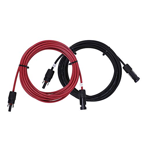 Renogy 20FT 12AWG Solar Panel Extension Cable with Female and Male Connectors, 20Ft. 12AWG, 1 Pair 20' 12 Gauge Red and Black - Image 2