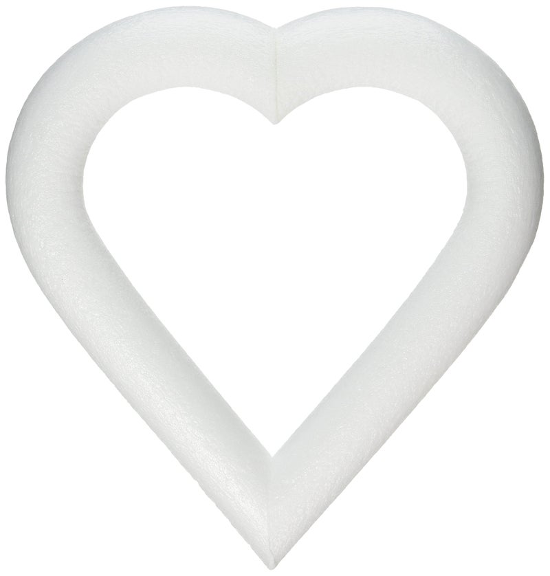 FloraCraft Extruded CraftFōM Heart Wreath 1.2 Inch by 7.5 Inch by 8.2 Inch White - Image 3
