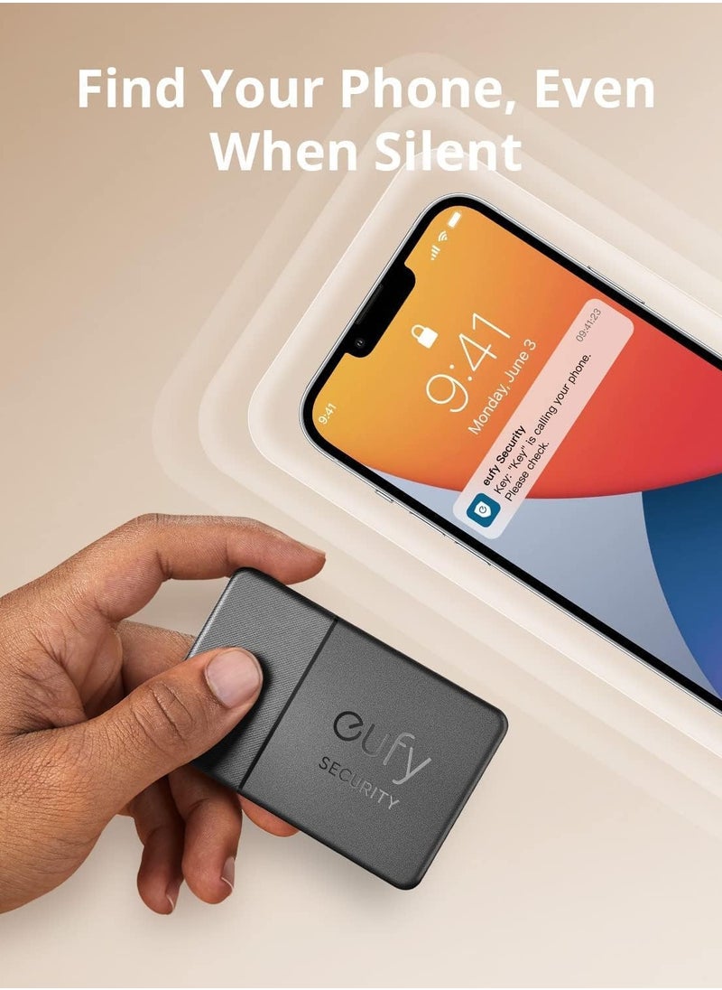 eufy - eufy Security by Anker Smart Track Card (Black, 1-Pack), Works with Apple Find My (iOS Only), Wallet Tracker, Phone Finder, Water Resistant, Up to 3-Year Battery Life (Android Not Supported) - Image 1