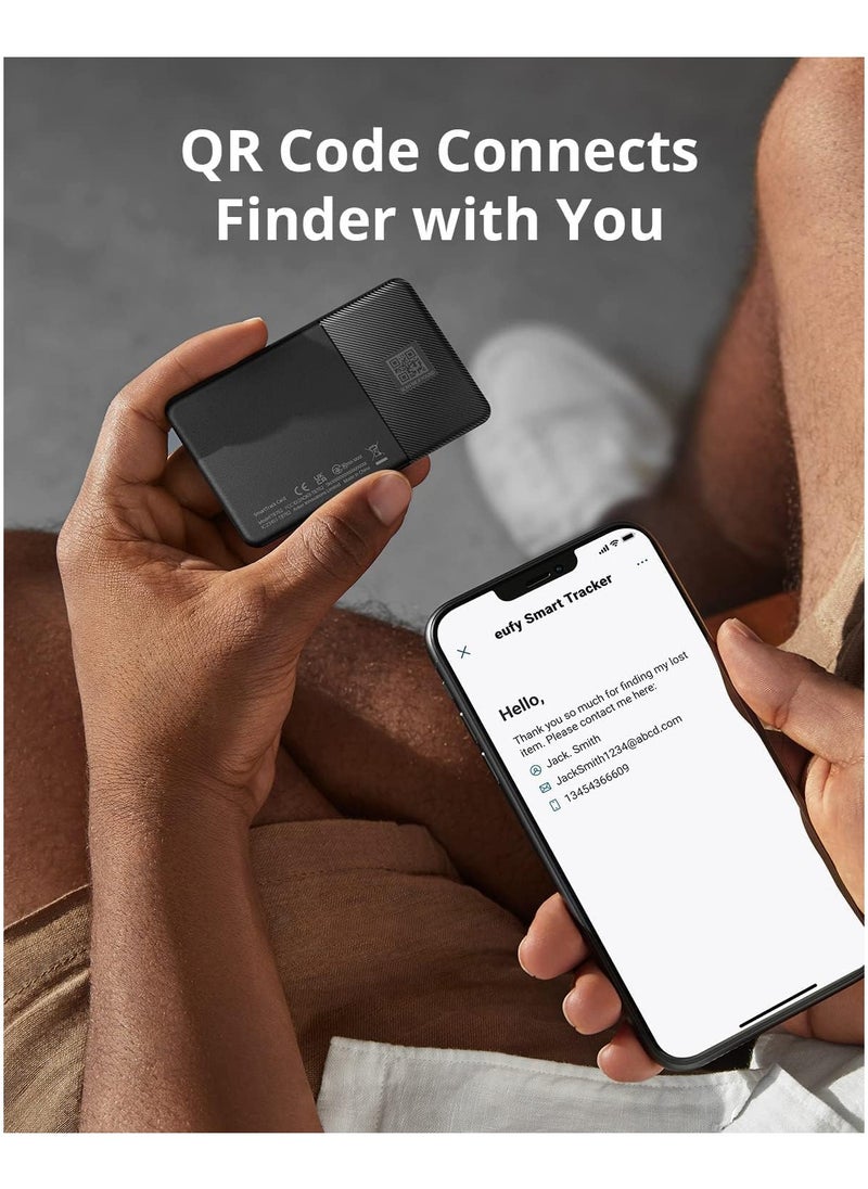 eufy - eufy Security by Anker Smart Track Card (Black, 1-Pack), Works with Apple Find My (iOS Only), Wallet Tracker, Phone Finder, Water Resistant, Up to 3-Year Battery Life (Android Not Supported) - Image 1