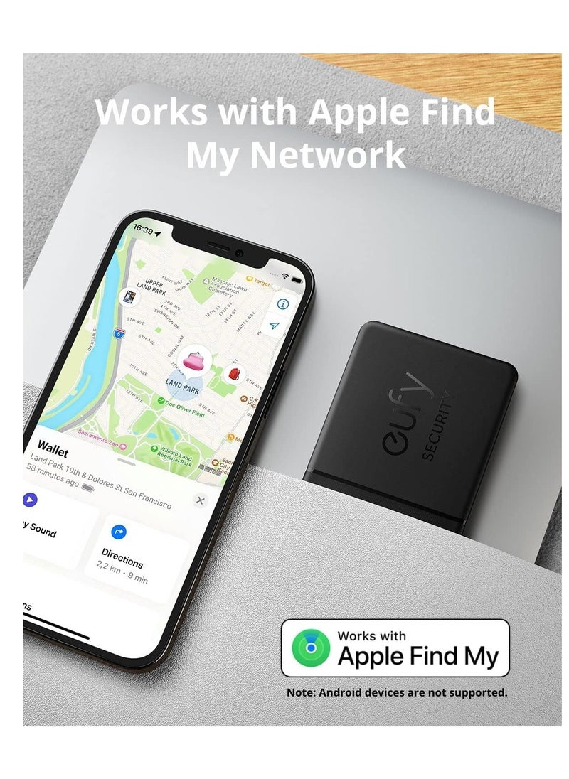 eufy - eufy Security by Anker Smart Track Card (Black, 1-Pack), Works with Apple Find My (iOS Only), Wallet Tracker, Phone Finder, Water Resistant, Up to 3-Year Battery Life (Android Not Supported) - Image 1