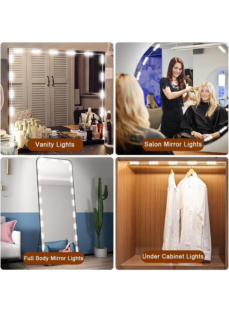 موثوقية التنبؤ مصابيح LED للمرآة التجميلية، مصباح تجميل 3 ألوان 3 مستويات سطوع قابل للتعديل كابل USB لاصق ذاتيًا شريط مصابيح LED للمرآة التجميلية لطاولة التجميل وغرفة الملابس والحمام - Image 2