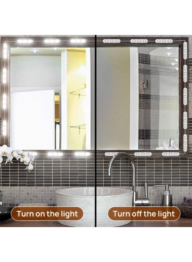 موثوقية التنبؤ مصابيح LED للمرآة التجميلية، مصباح تجميل 3 ألوان 3 مستويات سطوع قابل للتعديل كابل USB لاصق ذاتيًا شريط مصابيح LED للمرآة التجميلية لطاولة التجميل وغرفة الملابس والحمام - Image 4