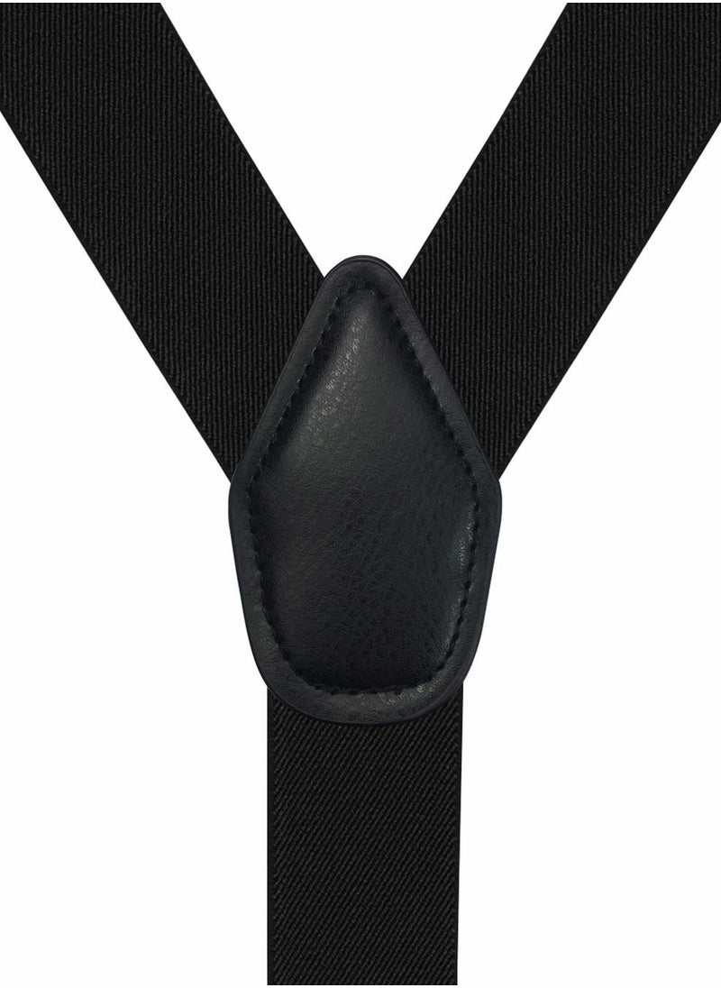KASTWAVE - Men's Y-Back Wide Button End Elastic Adjustable Suspenders, Y Shape Tuxedo Suspender by, Men with Stylish Leather Ends Durable Long Lasting Stretch Ultimate Fashion - Image 1