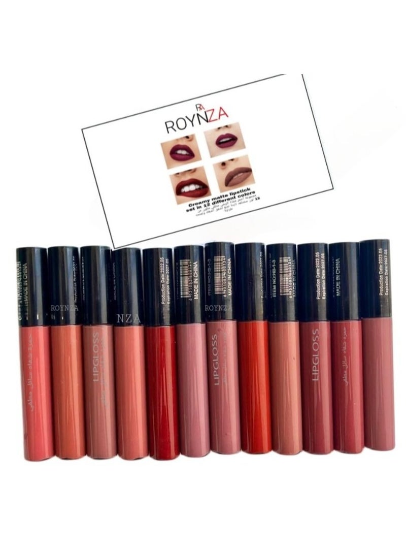 روينزا مجموعة أحمر شفاه سائل غير لامع ومخملي من 12  قطعه - Image 1