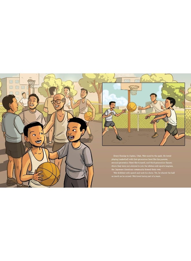 Lee & Low Books Wat Takes His Shot: The Life Legacy of Basketball Hero Wataru Misaka  - Image 4
