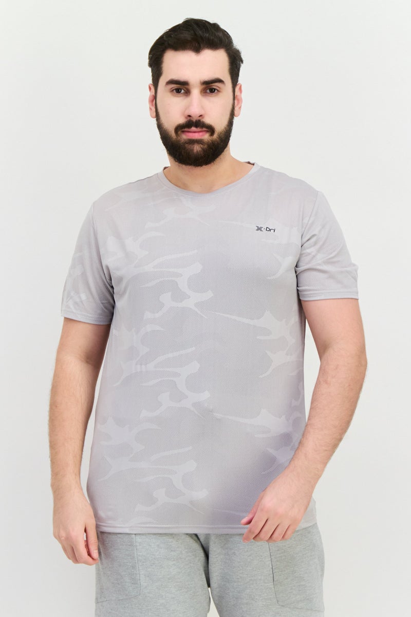 RBX Men Sportswear Fit Short Sleeve Training T-Shirt, Light Grey - Image 1