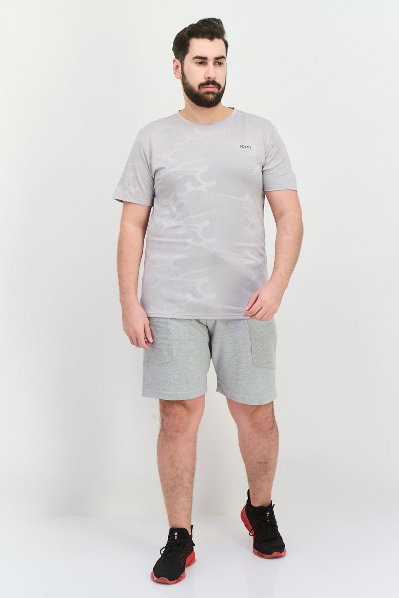 RBX Men Sportswear Fit Short Sleeve Training T-Shirt, Light Grey - Image 4