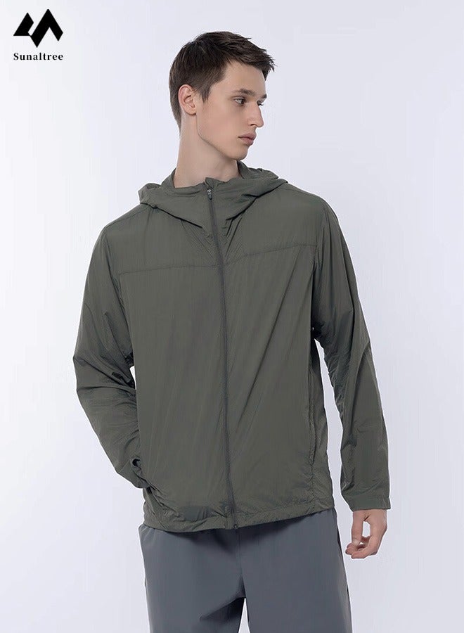 Sunnaltree UPF 50+ UV Sun Protection Clothing for Men&Women, Lightweight Sun Protection Ice Silk Clothing Long Sleeve Hoodie Sun Shirt, Summer Elastic Quick Dry Sun Shirts Full Zipper Fishing Jacket - Image 1