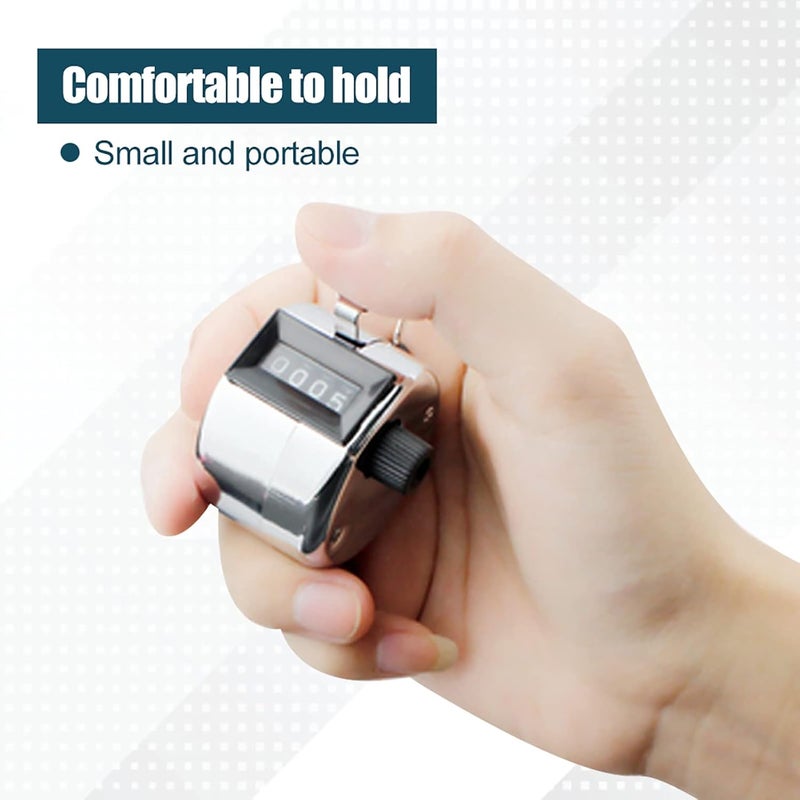 Sorandy Hand Tally Counter, Mini Metal 4 Digit Number Mechanical Clicker with for Sports Games Golf Attendance Counting - Image 4