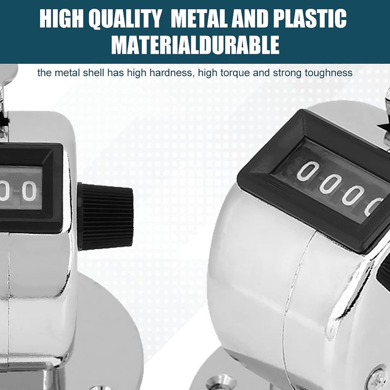 Sorandy Hand Tally Counter, Mini Metal 4 Digit Number Mechanical Clicker with for Sports Games Golf Attendance Counting - Image 3