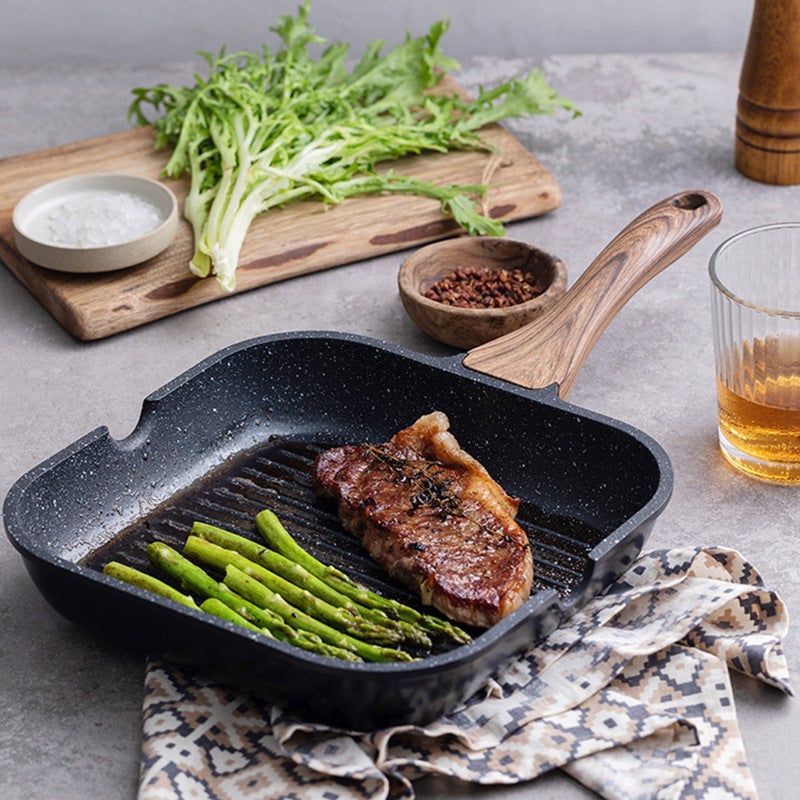 Maifanite Special Steak Frying Pan Breakfast Pan Frying Egg Multi-functional Household Non-stick Pan Xiaomuan Teacher Same(24cm thick steak pot) - Image 2