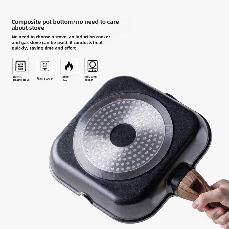 Maifanite Special Steak Frying Pan Breakfast Pan Frying Egg Multi-functional Household Non-stick Pan Xiaomuan Teacher Same(24cm thick steak pot) - Image 5
