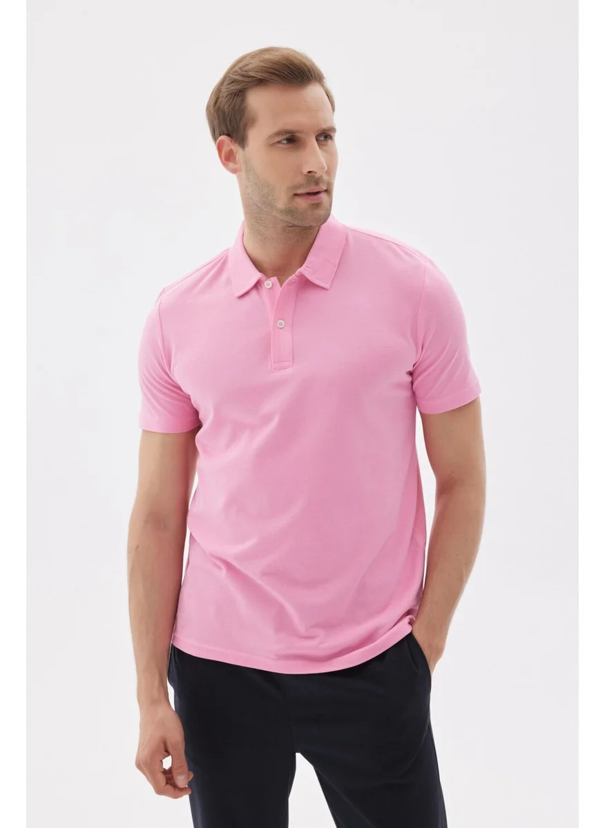 Odelon Men's Basic Polo Neck T-Shirt (Regular Fit) Pink