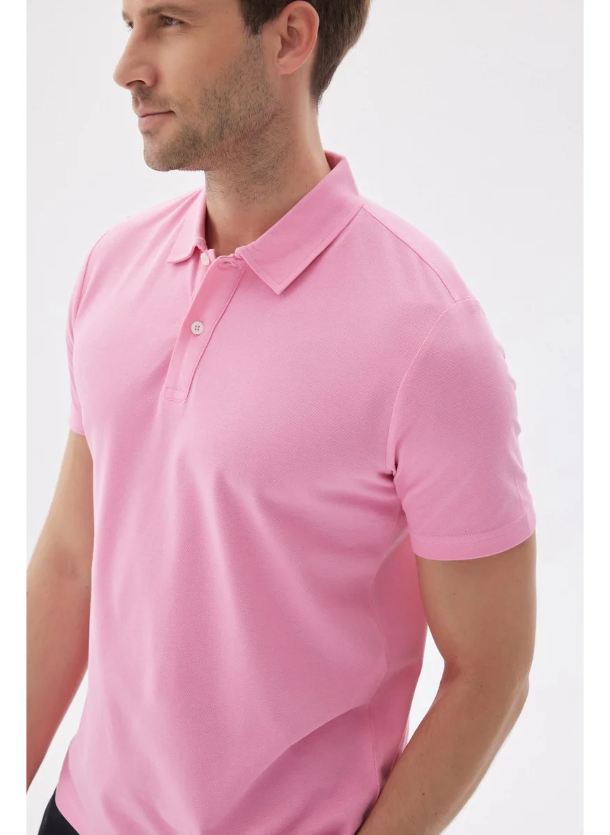 Odelon Men's Basic Polo Neck T-Shirt (Regular Fit) Pink